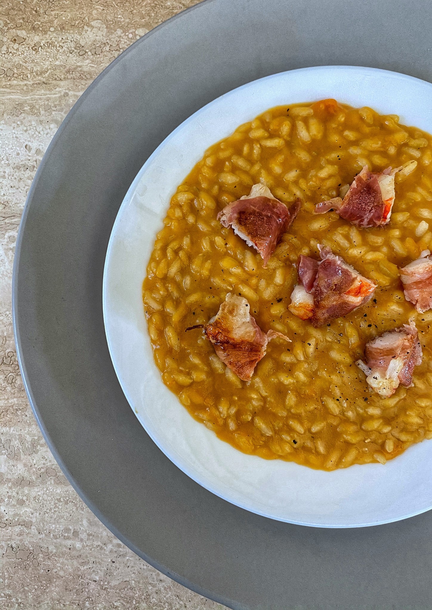 Chef Ilenia Guarneri - Risotto alla zucca con gamberi e pancetta ...